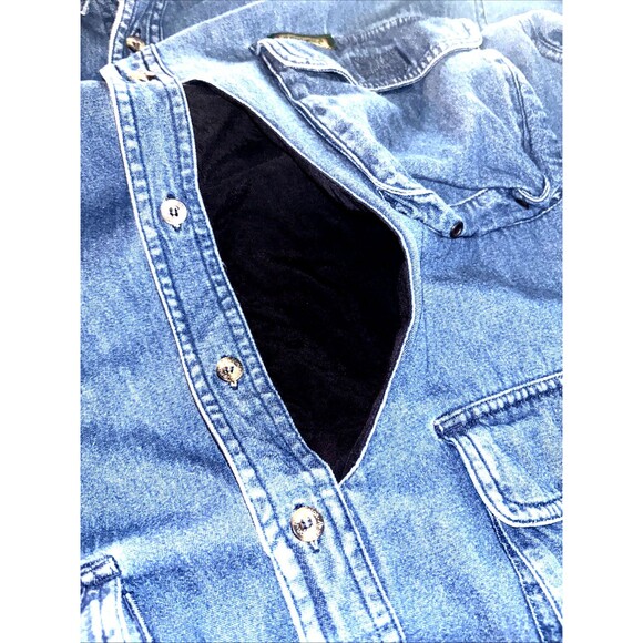 Vintage Remington Hunting Shacket Men's Large Denim with Game Pouch Pockets - Picture 5 of 12